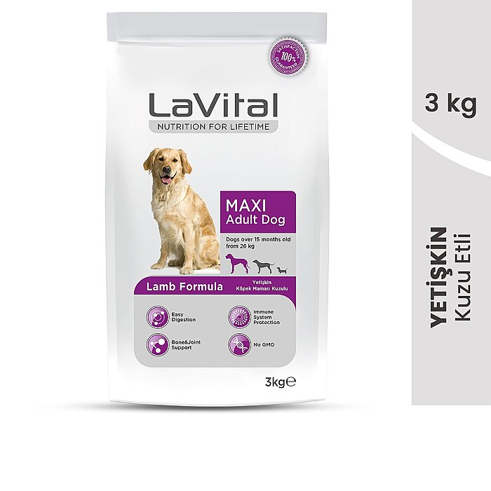 LaVital Büyük Irk Yetişkin Kuru Köpek Maması (Maxi Adult) Kuzu Etli 3KG - 2