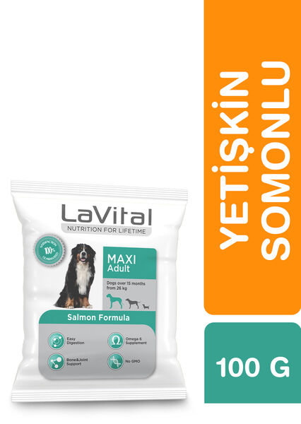 LaVital Büyük Irk Yetişkin Kuru Köpek Maması (Maxi Adult) Somonlu 100GR