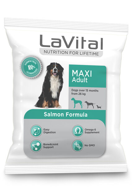 LaVital Büyük Irk Yetişkin Kuru Köpek Maması (Maxi Adult) Somonlu 100GR