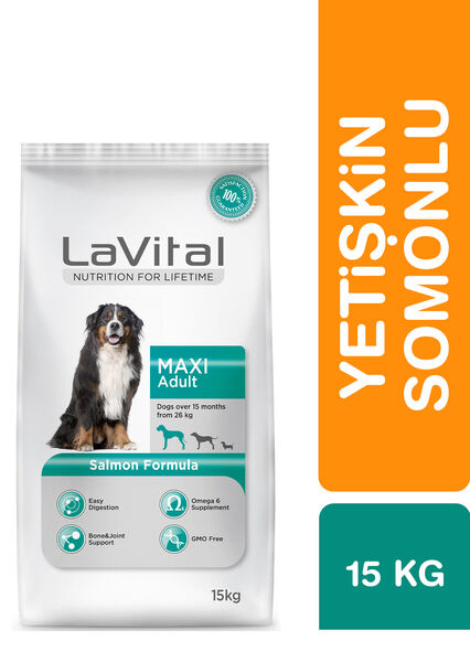 LaVital Büyük Irk Yetişkin Kuru Köpek Maması (Maxi Adult) Somonlu 15KG