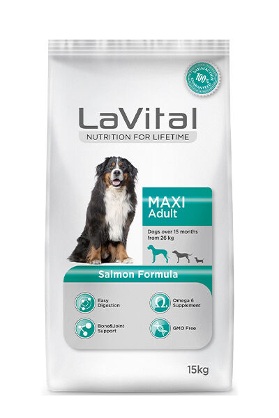 LaVital Büyük Irk Yetişkin Kuru Köpek Maması (Maxi Adult) Somonlu 15KG