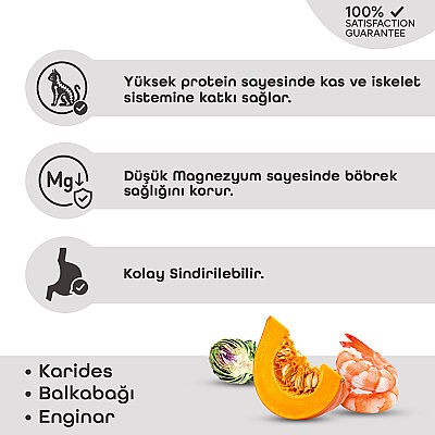 Lavital Karidesli, Balkabağı ve Enginarlı Sterilised Yetişkin Kedi Konservesi 85GR (1)