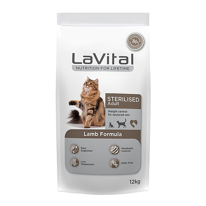 LaVital Kısırlaştırılmış Kuru Kedi Maması (Sterilised Adult) Kuzu Etli 12KG - 1