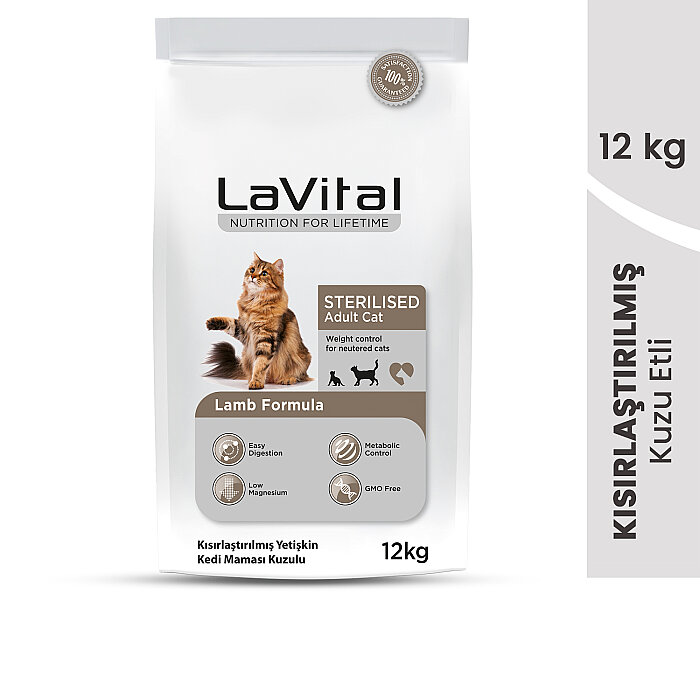 LaVital Kısırlaştırılmış Kuru Kedi Maması (Sterilised Adult) Kuzu Etli 12KG - 2