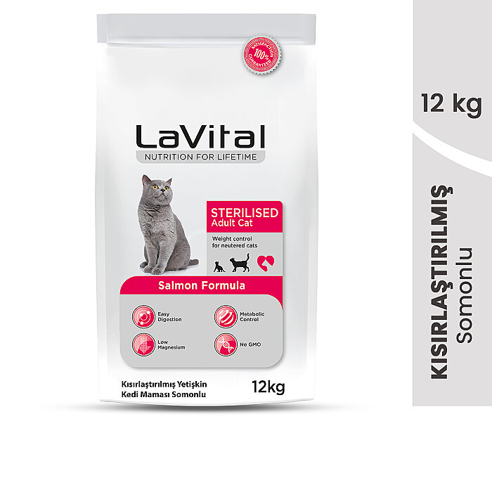LaVital Kısırlaştırılmış Kuru Kedi Maması (Sterilised Adult) Somonlu 12KG - 2