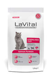 LaVital Kısırlaştırılmış Kuru Kedi Maması (Sterilised Adult) Somonlu 1,5KG - Thumbnail