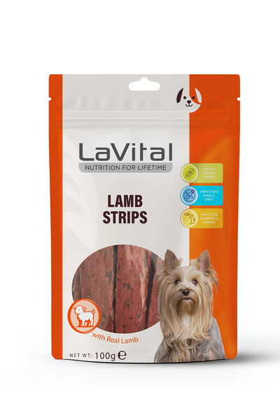 LaVital Köpek Ödül Maması Kuzu Etli Şerit 100g