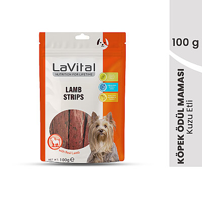 LaVital Köpek Ödül Maması Kuzu Etli Şerit 100g