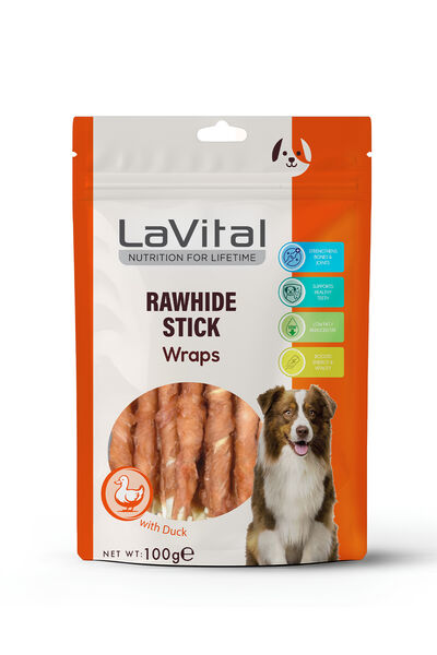 LaVital Köpek Ödül Maması Ördek Eti Sarılı Çubuk 100g