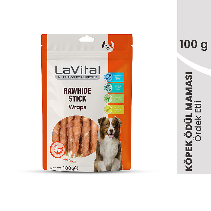 LaVital Köpek Ödül Maması Ördek Eti Sarılı Çubuk 100g - 1