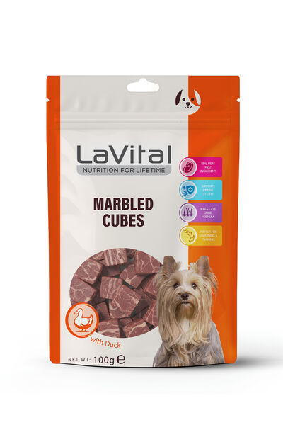 LaVital Köpek Ödül Maması Ördek Etli Küp 100 g