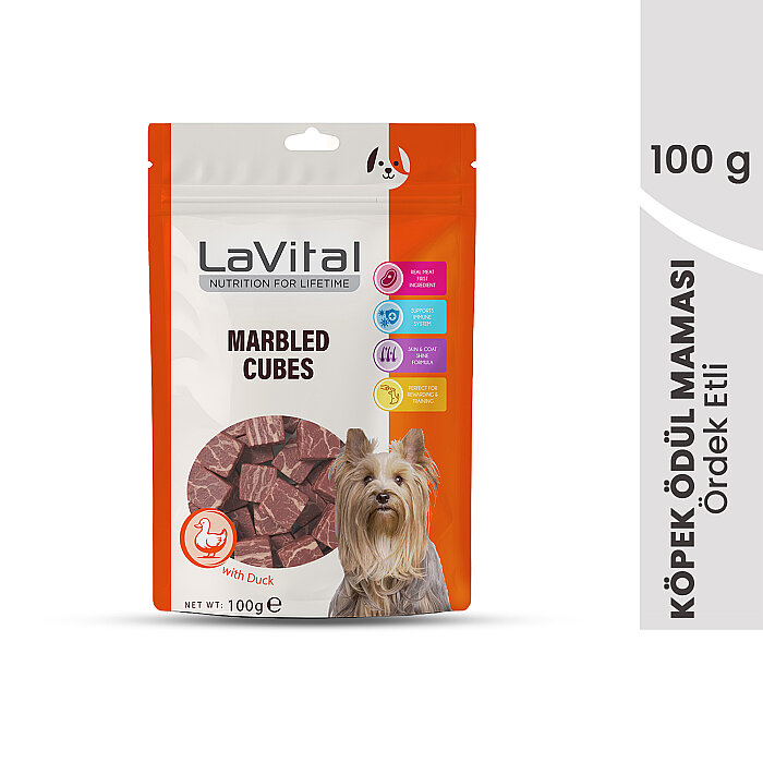 LaVital Köpek Ödül Maması Ördek Etli Küp 100 g - 1