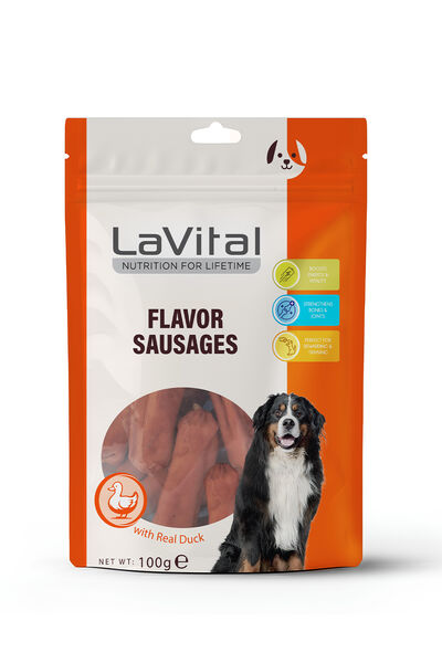 LaVital Köpek Ödül Maması Ördek Etli Sosis 100 g