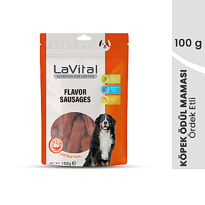 LaVital Köpek Ödül Maması Ördek Etli Sosis 100 g