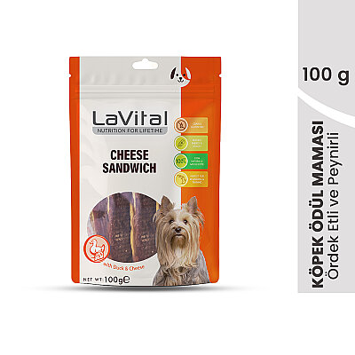 LaVital Köpek Ödül Maması Ördek Etli ve Peynirli Sandviç 100g