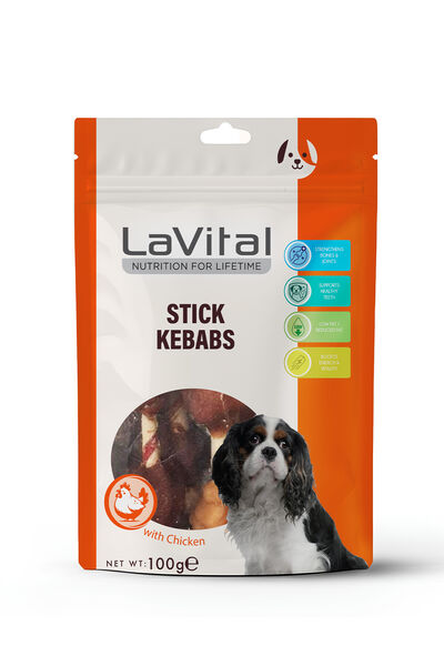 LaVital Köpek Ödül Maması Ördek Etli veTavuk Ciğerli Kebap 100g