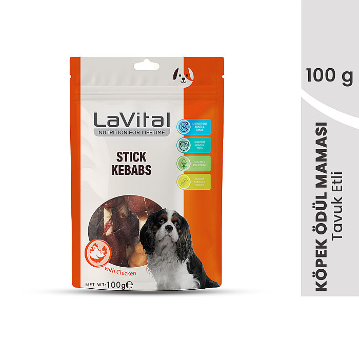 LaVital Köpek Ödül Maması Ördek Etli veTavuk Ciğerli Kebap 100g - 1