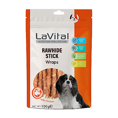 LaVital Köpek Ödül Maması Tavuk Etli Sarılı Çubuk 100g