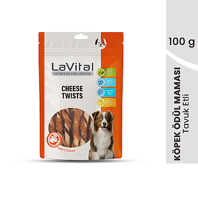 LaVital Köpek Ödül Maması Tavuk ve Ördek Etli Peynirli Burgu Çubuk 100g - 1