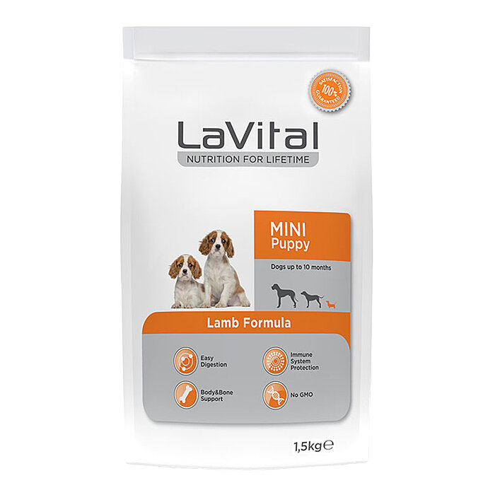 LaVital Küçük Irk Yavru Kuru Köpek Maması (Mini Puppy) Kuzu Etli 1,5KG - 1