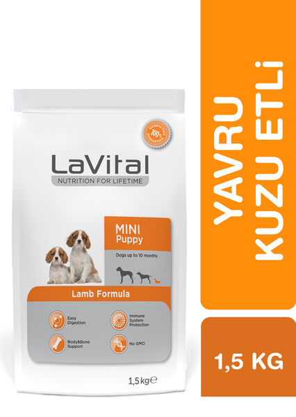 LaVital Küçük Irk Yavru Kuru Köpek Maması (Mini Puppy) Kuzu Etli 1,5KG