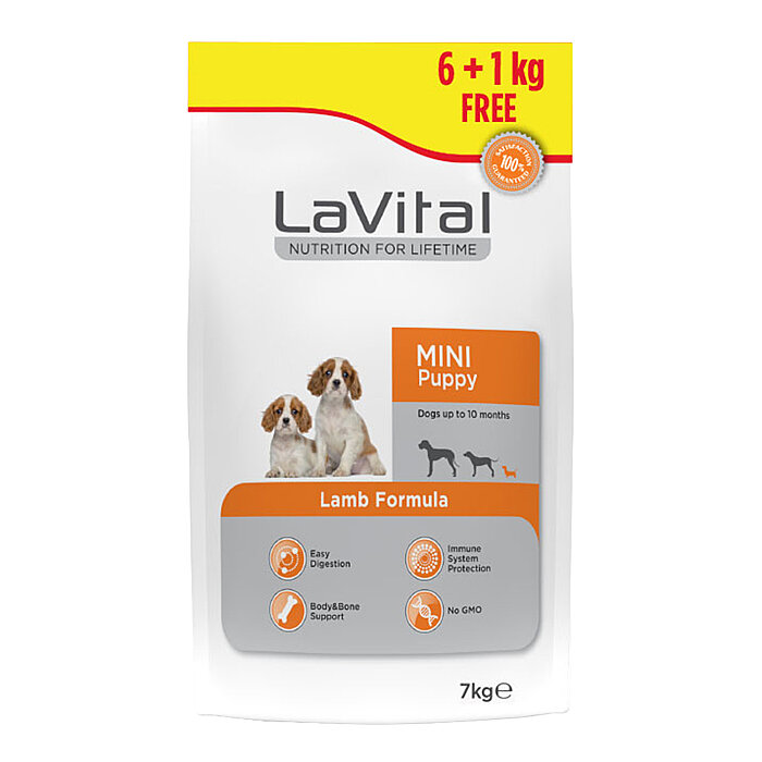 LaVital Küçük Irk Yavru Kuru Köpek Maması (Mini Puppy) Kuzu Etli 6+1 KG