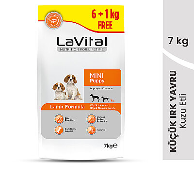 LaVital Küçük Irk Yavru Kuru Köpek Maması (Mini Puppy) Kuzu Etli 6+1 KG (1)