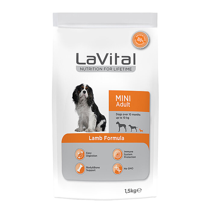 LaVital Küçük Irk Yetişkin Kuru Köpek Maması (Mini Adult) Kuzu Etli 1,5KG - 1