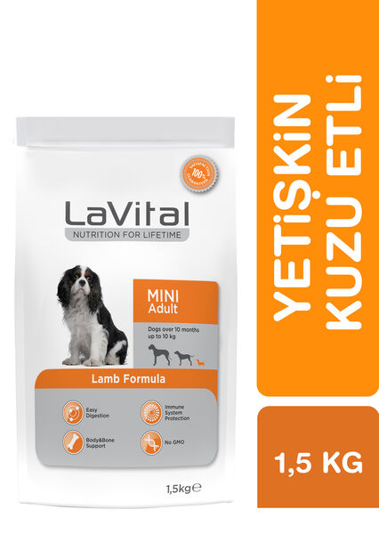 LaVital Küçük Irk Yetişkin Kuru Köpek Maması (Mini Adult) Kuzu Etli 1,5KG