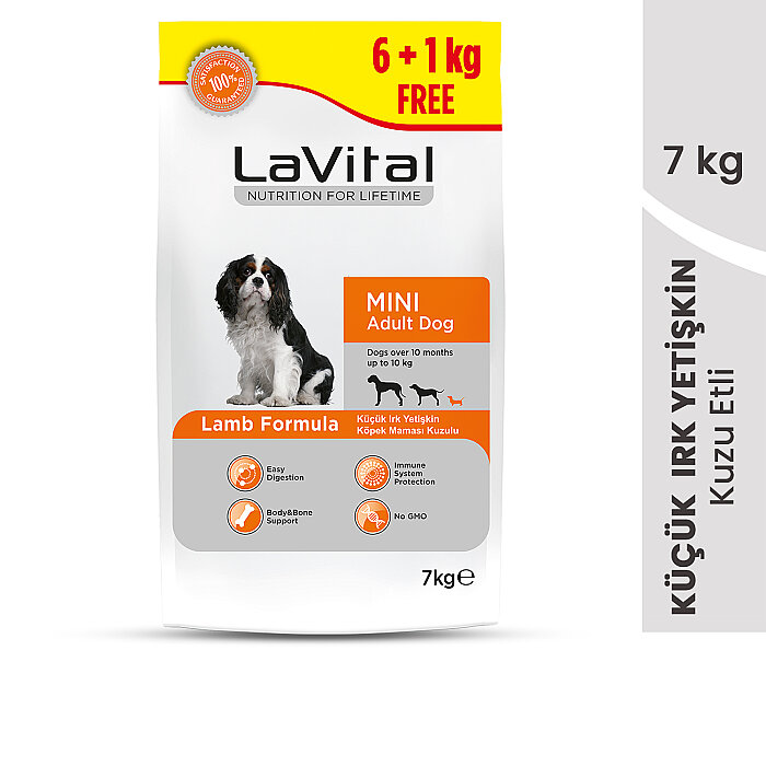 LaVital Küçük Irk Yetişkin Kuru Köpek Maması (Mini Adult) Kuzu Etli 6+1 KG - 2