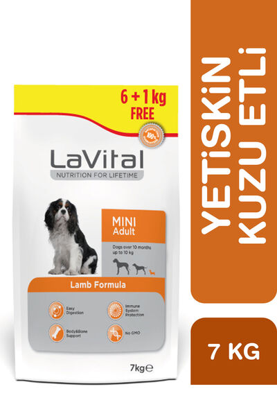 LaVital Küçük Irk Yetişkin Kuru Köpek Maması (Mini Adult) Kuzu Etli 6+1 KG