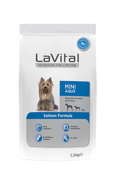 LaVital Küçük Irk Yetişkin Kuru Köpek Maması (Mini Adult) Somonlu 1,5KG
