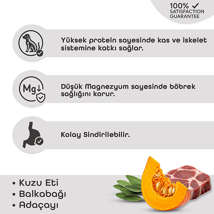 Lavital Kuzu Etli, Balkabaklı ve Adaçaylı Mini Irk Yetişkin Köpek Konservesi 85GR - 2