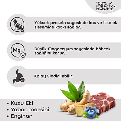 Lavital Kuzu Etli, Yabanmersini ve Zerdeçallı Sterilised Yetişkin Kedi Konservesi 85GR (1)