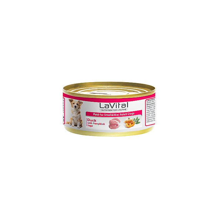 Lavital Ördekli, Balkabaklı ve Adaçaylı Mini Irk Yetişkin Köpek Konservesi 85GR - 1