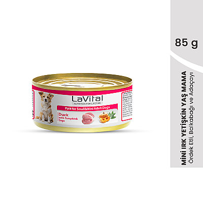 Lavital Ördekli, Balkabaklı ve Adaçaylı Mini Irk Yetişkin Köpek Konservesi 85GR