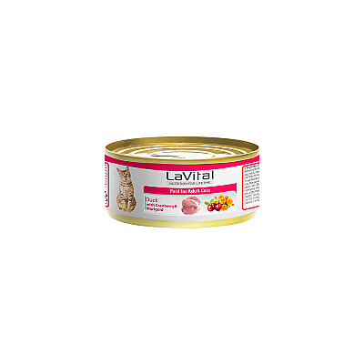 Lavital Ördekli, Kızılcık ve Kadife Çiçekli Yetişkin Kedi Konservesi 85GR