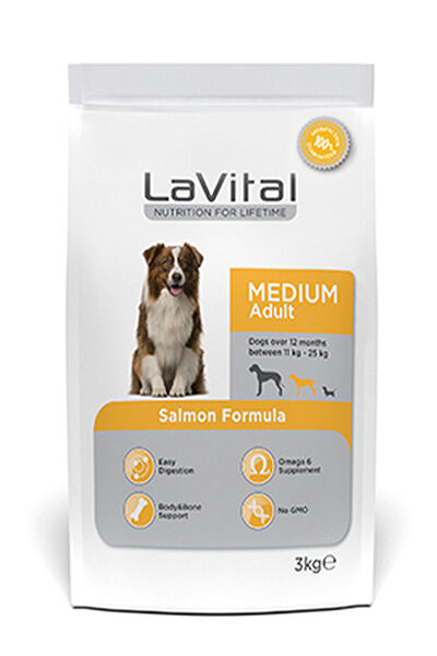 LaVital Orta Irk Yetişkin Kuru Köpek Maması (Medium Adult) Somonlu 3KG