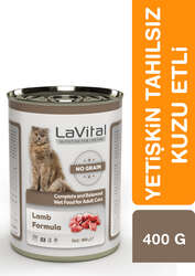 LaVital Tahılsız Yetişkin Yaş Kedi Maması (Adult) Ezme Kuzu Etli 400GR - Thumbnail