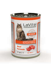 LaVital Tahılsız Yetişkin Yaş Kedi Maması (Adult) Ezme Sığır Etli 400GR - Thumbnail