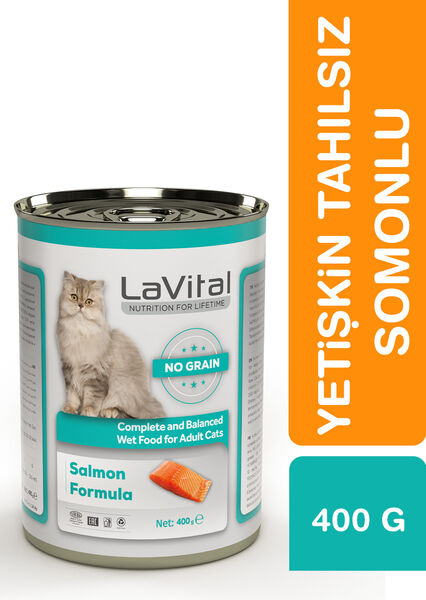LaVital Tahılsız Yetişkin Yaş Kedi Maması (Adult) Ezme Somonlu 400GR