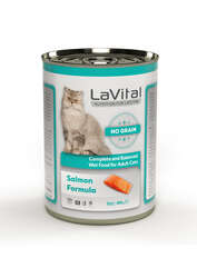 LaVital Tahılsız Yetişkin Yaş Kedi Maması (Adult) Ezme Somonlu 400GR - Thumbnail