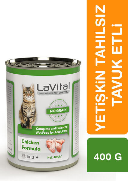 LaVital Tahılsız Yetişkin Yaş Kedi Maması (Adult) Ezme Tavuklu Etli 400GR