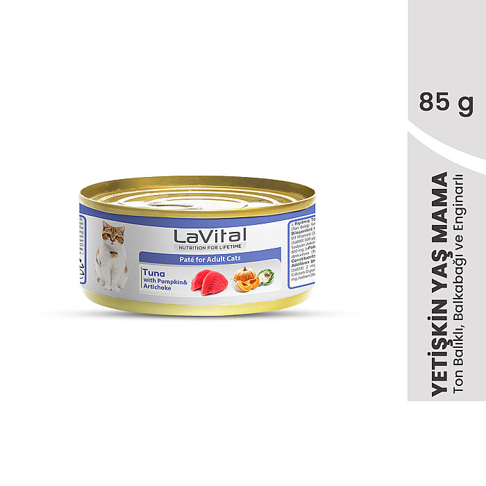 Lavital Ton Balıklı, Balkabağı ve Enginarlı Yetişkin Kedi Konservesi 85GR - 1