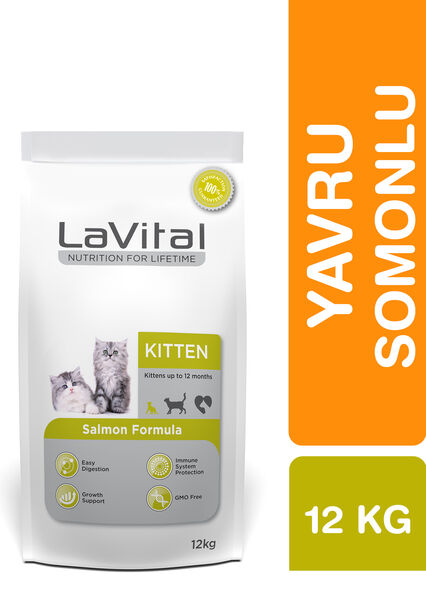 LaVital Yavru Kuru Kedi Maması (Kitten) Somonlu 12KG