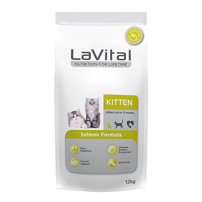 LaVital Yavru Kuru Kedi Maması (Kitten) Somonlu 12KG