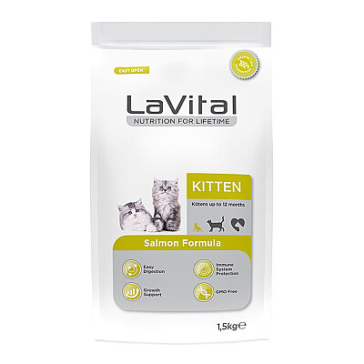 LaVital - LaVital Yavru Kuru Kedi Maması (Kitten) Somonlu 1,5KG