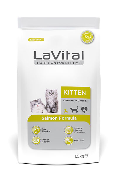 LaVital Yavru Kuru Kedi Maması (Kitten) Somonlu 1,5KG