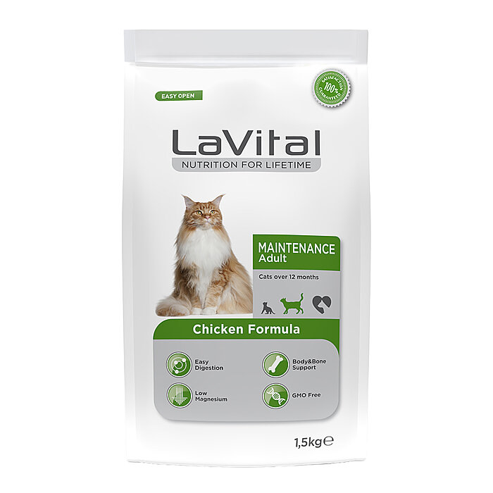 LaVital Yetişkin Kuru Kedi Maması (Maintenance Adult) Tavuk Etli 1,5KG - 1