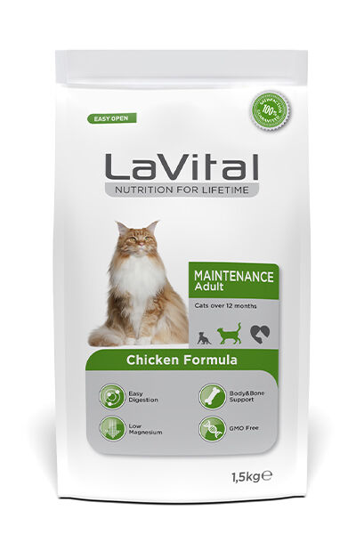 LaVital Yetişkin Kuru Kedi Maması (Maintenance Adult) Tavuk Etli 1,5KG